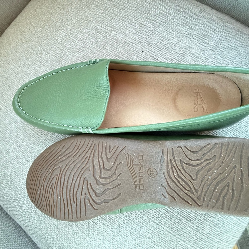 Dansko Women's Mint Green Leather Loafers